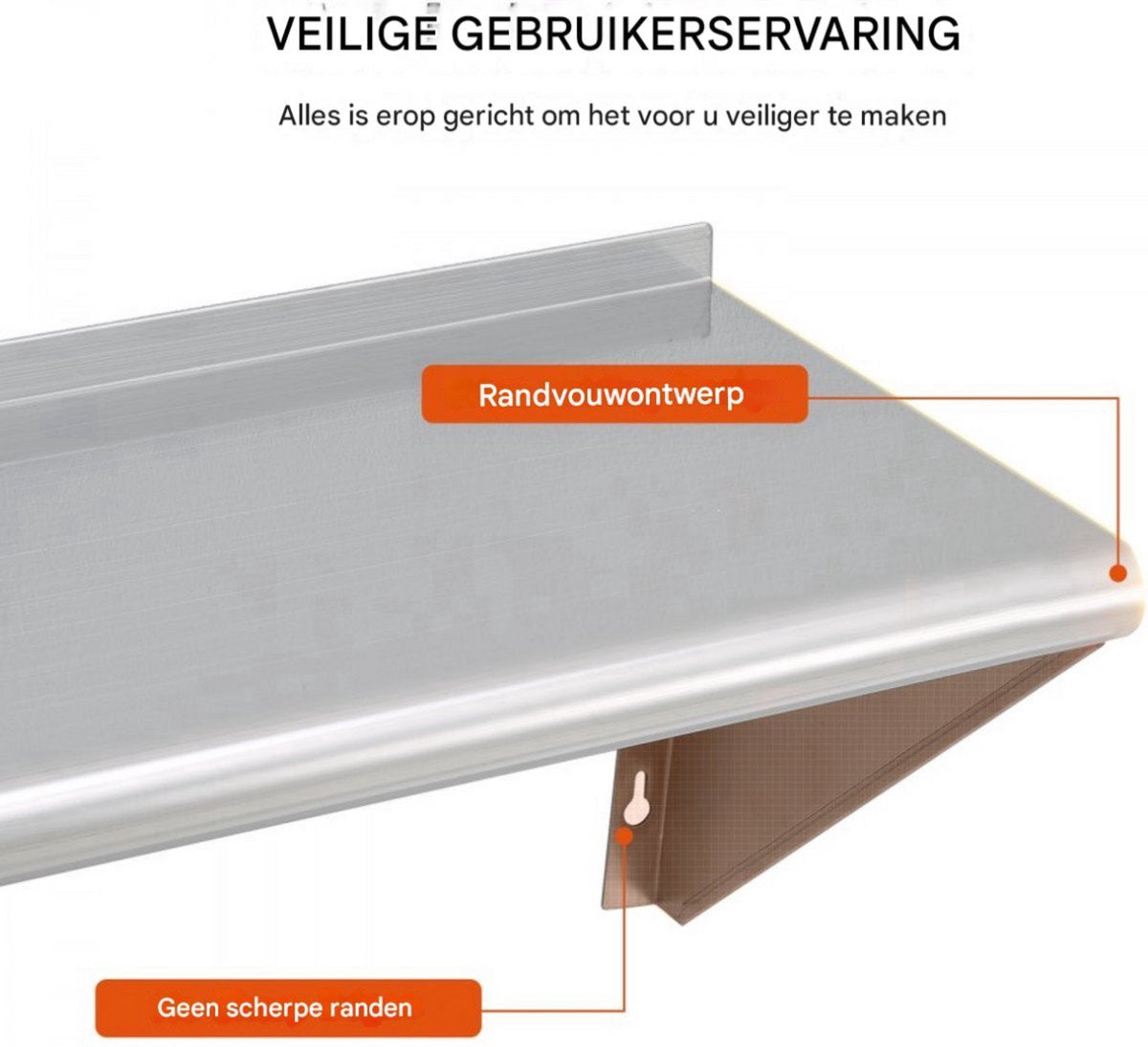 Kruidenrek ophangbaar - 180KG draagvermogen - Horeca - Wandrek RVS - Voor kruidenpotjes en meer - Keukenrek