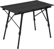 Happyment Camping klaptafel zwart - Inklapbaar - 4 personen - Picknicktafel - Kinderen & volwassenen - Verstelbaar in hoogte - Black friday - Kerstcadeau