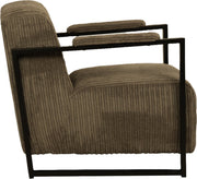 Bolt Edge Luxe Fauteuil - Bruin - Loungestoel met hoofdkussen - Modern ontwerp