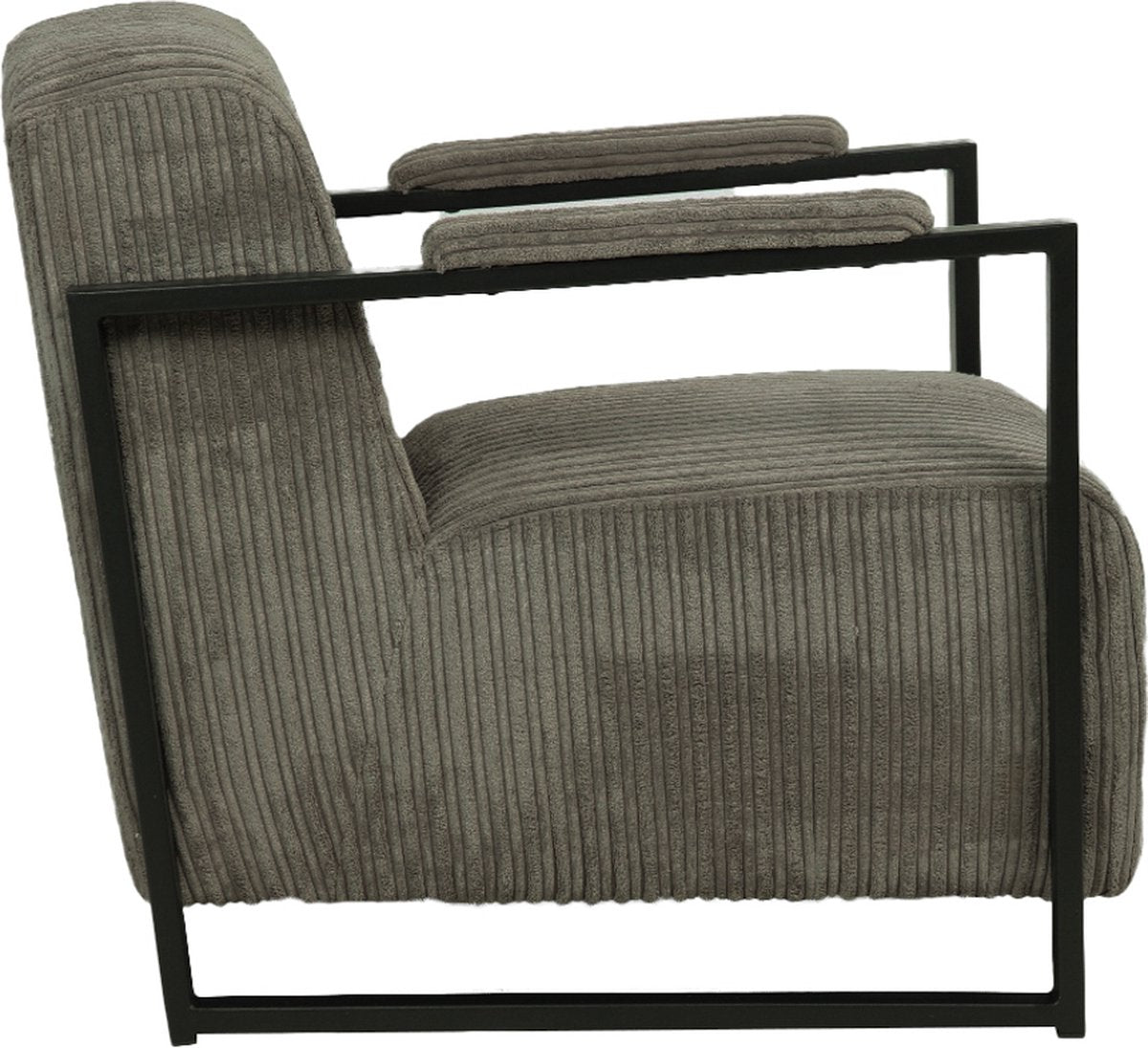 Happyment Moderne Fauteuil - Voor binnen - Grijs - Loungestoel met hoofdkussen - Volwassenen - Loungezetel - Modern