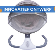 Elektrisch Babyschommelwieg - Wipstoel - Schommelstoel - Voor Pasgeborenen en Peuters - Draagbare Wieg met Bluetooth Muziek, Afstandsbediening en 4 Snelheidsinstellingen - Grijs
