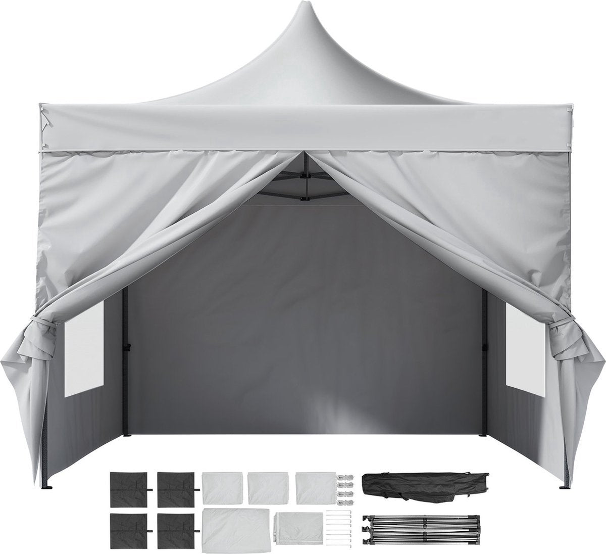 Opvouwbaar tuinhuis - Party tent - Luxe paviljoen - 3x3 m - Wit
