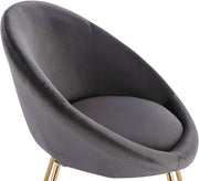 Happyment Bezoekersstoel Watford - Eetkamerstoel - Donkergrijs Velvet - Metalen poten - Set van 1 - Zithoogte 44 cm - Deluxe
