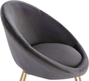 Bolt Edge Bezoekersstoel - Donkergrijs Velvet - Metalen Poten - Deluxe Eetkamerstoel - Zithoogte 44cm - Set van 1