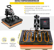 Warmte persmachine - 5 in1 - Hittepers - T-shirt - Transferpers voor Bedrukking - Stalen frame
