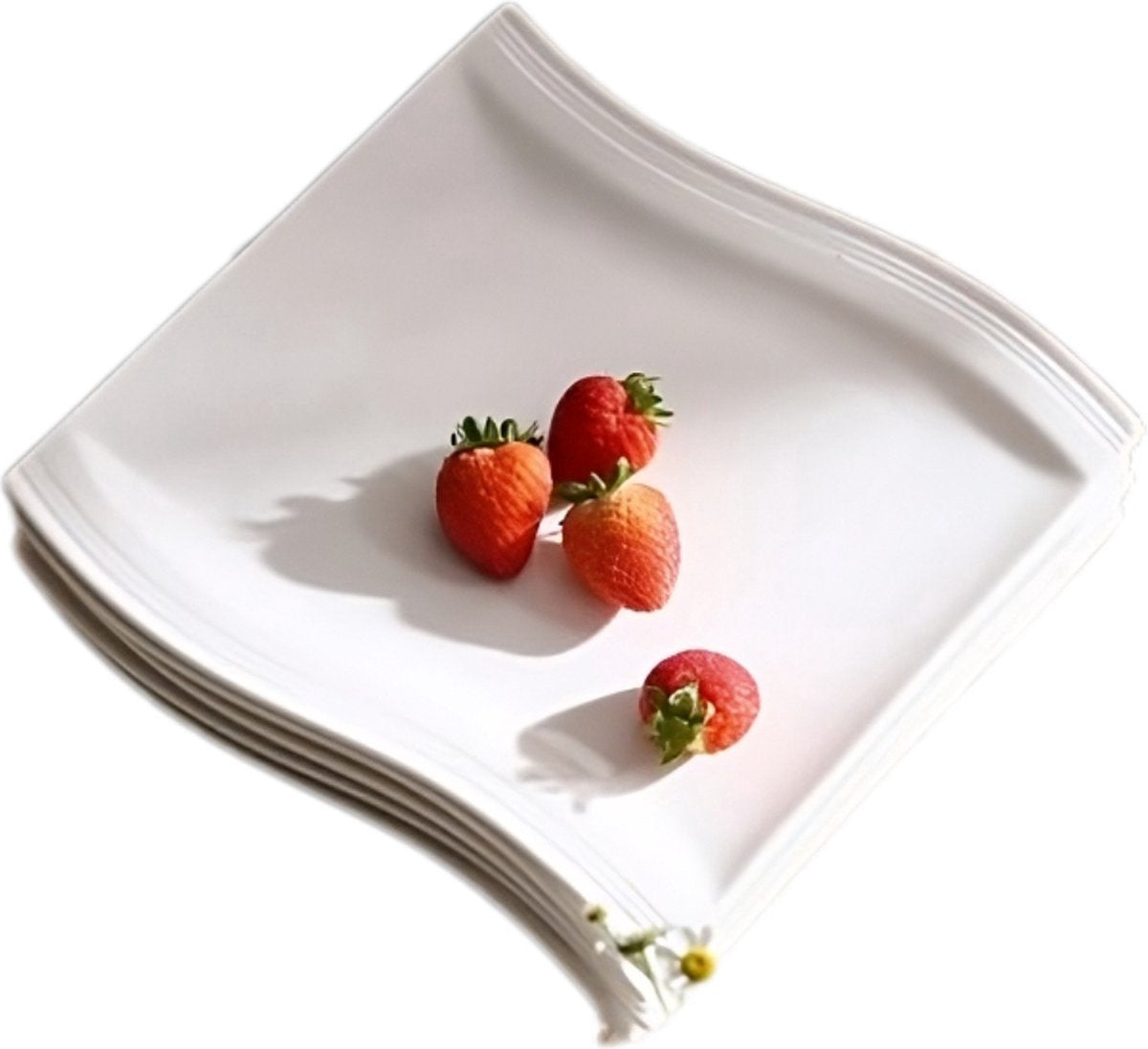 Happyment Luxe Serviesset - 12 Persoons - Porselein - 12 Delig - Bordenset 12 persoons - Bordenset 12 delig - Wit