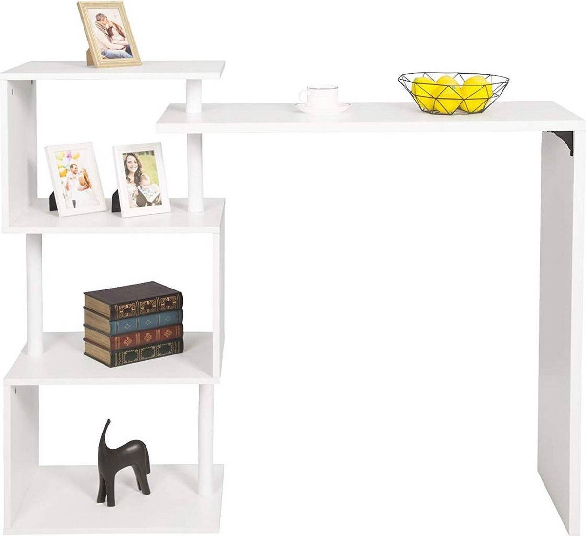 Happyment Bartafel Zita - Voor binnen - Rechthoekig - Hout - Zwart - 98x38x100cm