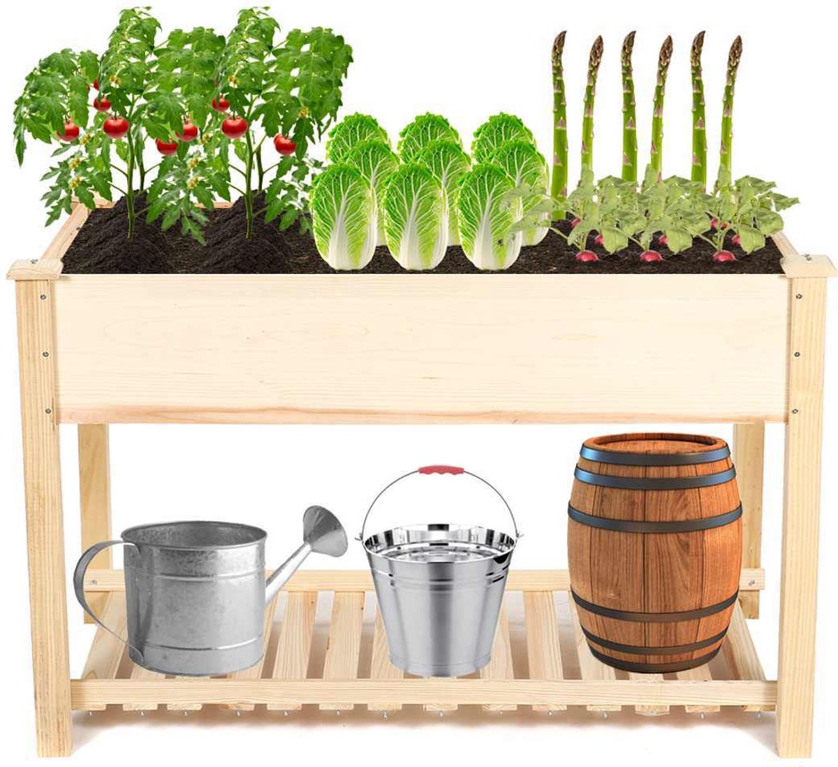 Frobin Plantenbak voor Buiten - Kweekbak - Bloembak Hout - Kweektafel - Plantenbakken voor Buiten - Kweekbakken Moestuin