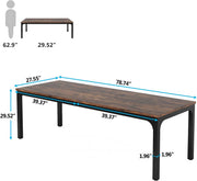Computerbureau Milano - Voor 2 Personen - 200cm - Bruin - Voor thuis of werk - Hout en metaal