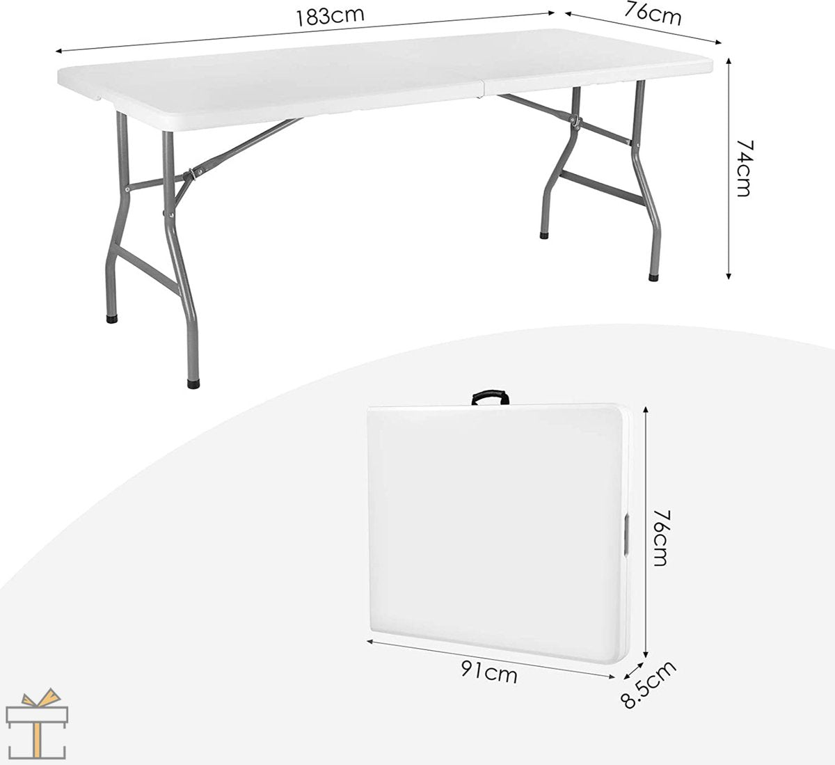Happyment Camping klaptafel - 4 personen - Inklapbaar - Picknicktafel - Kinderen & volwassenen