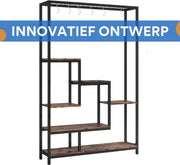Plantenstandaard Lulu - 5 planken - Plantenrek voor binnen - 180cm - Plantentafel - Plantenladder - Zwart metaal