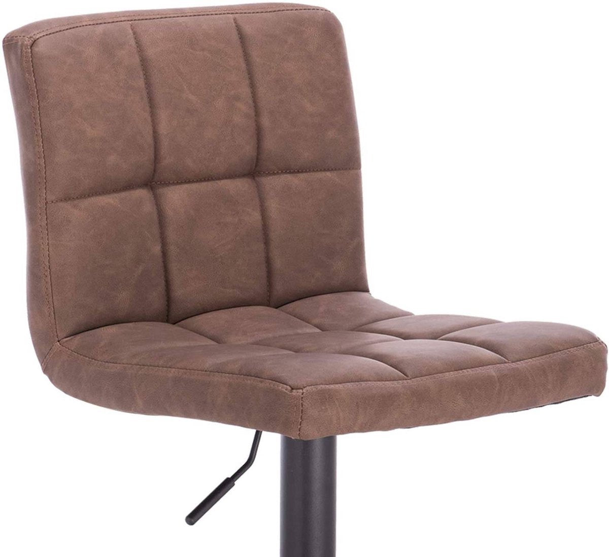 Barkruk - Bruin - Ergonomisch - Rugleuning - Zithoogte 60-82cm - Keuken