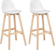 Barkrukken - Wit - Kunstleer - Met rugleuning - Set van 2
