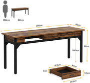 Bureau met lades - Kantoor - 200cm - Computerbureau - 2 personen