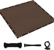 Schaduwdoek - Voor Tuin, Pergola of Terras - 90% Zonwerend Privacy Scherm - Ademend Netstof met Grommets - Kleur: Coffee-3X6M