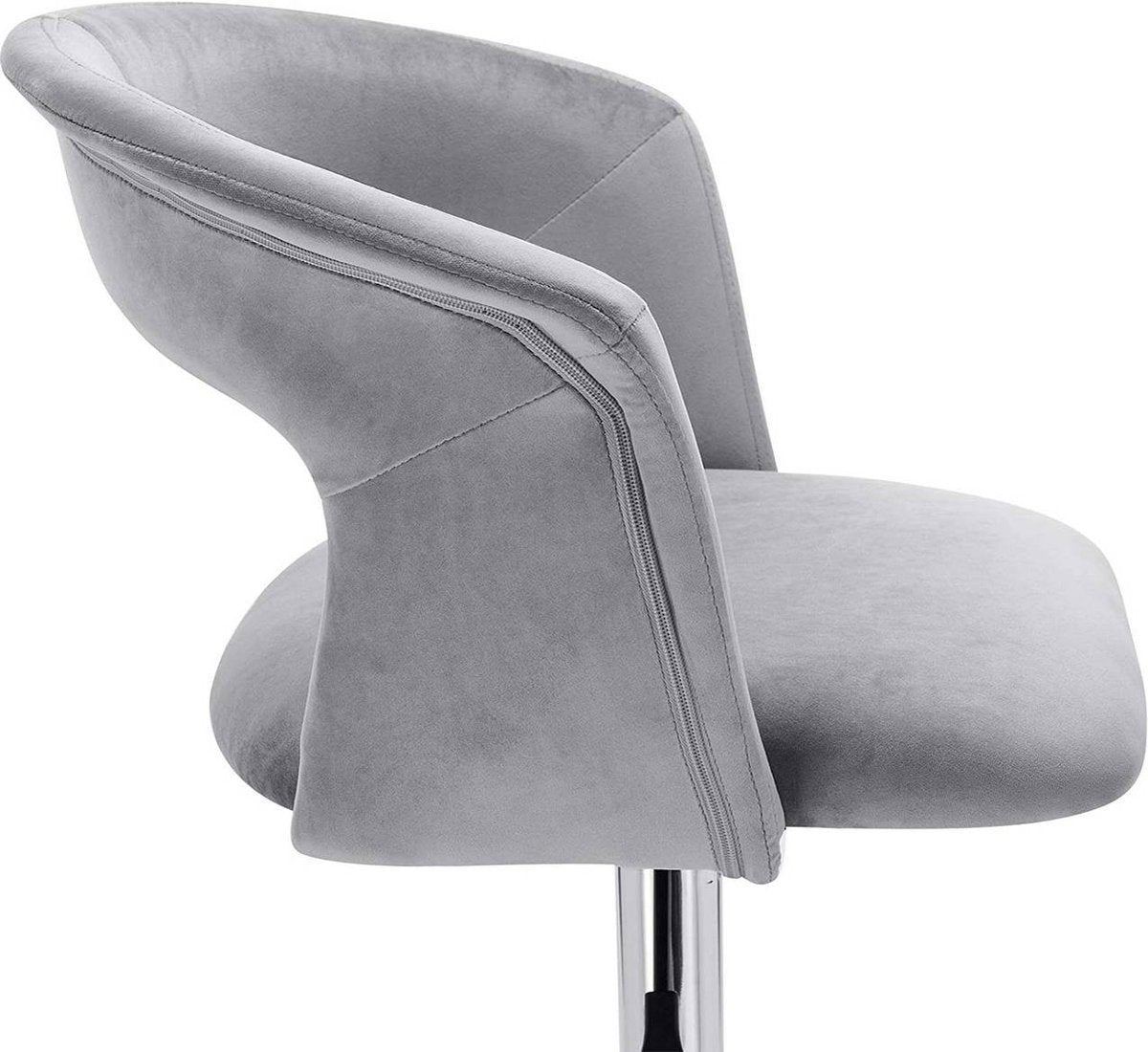 Bureaustoel deluxe op wielen - Velvet - Voor volwassenen - Lichtgrijs - Ergonomische bureaustoel - In hoogte verstelbaar