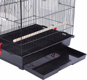 Happyment® Vogelkooi voor binnen en buiten - Met voerbakken - Voliere - Met standaard - Black friday - Sinterklaas - Kerstcadeau - 92x34x44 cm