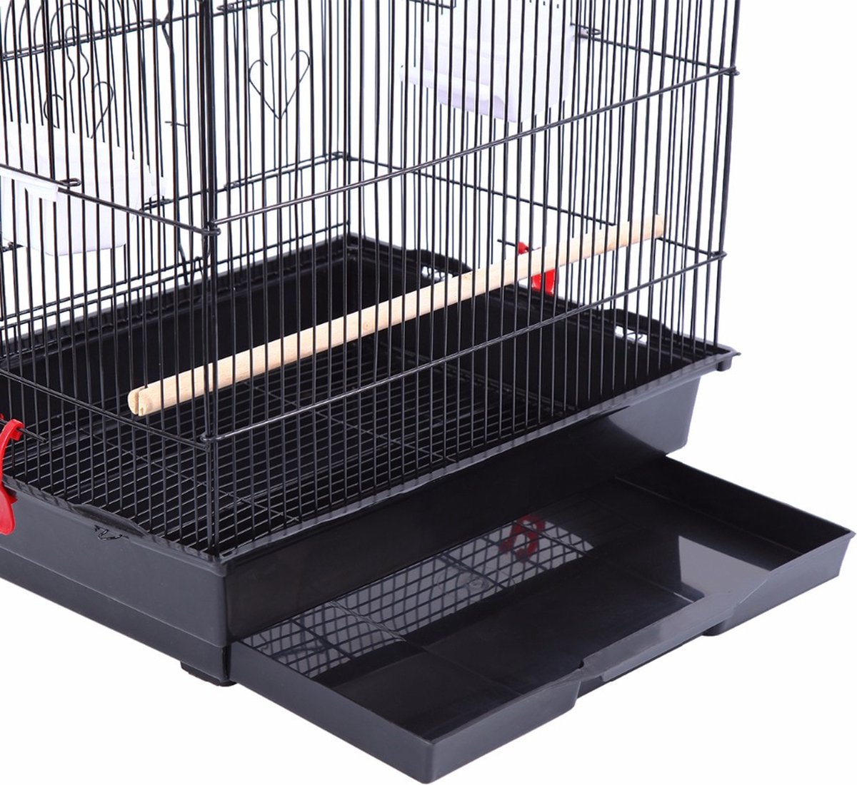 Happyment® Vogelkooi voor binnen en buiten - Met voerbakken - Voliere - Met standaard - Black friday - Sinterklaas - Kerstcadeau - 92x34x44 cm