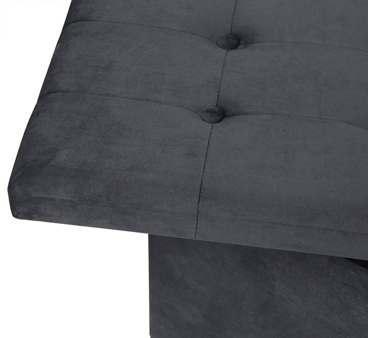 Moderne Opbergbank Hubertus - Met opbergruimte - Zitbank Poef - Voetenbank - Opbergbox hocker - Zitkist met deskel - Grijs - Velvet - 76x38x38 cm
