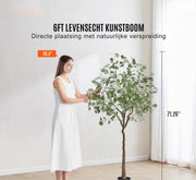 Kunstplant Eucalyptus - Kunstplanten voor binnen en buiten - Palmboom - In pot - Kunstbloemen - Geurloos 80x80x181 cm