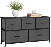 Ladekast met 5 Laden - Dressior - Kast - Voor Woonkamer, Slaapkamer, Keuken of Hal - TV-Kast & Dressoir - Met Stof en Metalen Frame