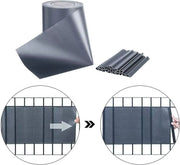 Happyment Privacy strip - Net schutting - Zichtbreeknet deluxe - Zichtdoek - Windbreekgaas - 50m x 19cm - Donkergroen