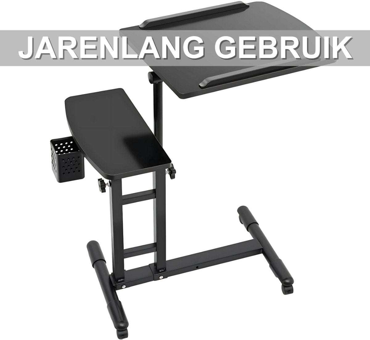 Mobiele Tattoo Werkbank - Werkstation - Tattootafel - Voor Tattoo Studio en Salon - In Hoogte Verstelbaar en Draagbaar Werkstation met Armsteun - Zwart