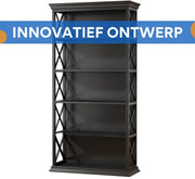 Boekenkast Luno - Bruin - Met 6 Lagen - Boekenrek Opbergrek - Voor Kantoor, Woonkamer of Slaapkamer