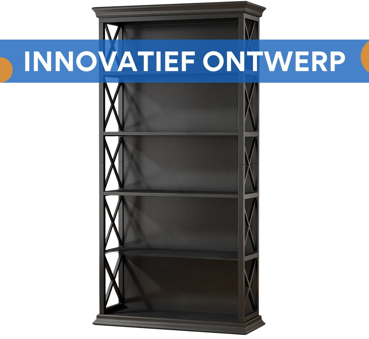 Boekenkast Luno - Bruin - Met 6 Lagen - Boekenrek Opbergrek - Voor Kantoor, Woonkamer of Slaapkamer