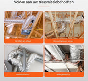 Luchtafvoerslang - Ventilatieslang - Afzuigslang - Wasdroger, airco - flexibele aluminium slang - 7620 mm lang - Φ208 mm - 25 mm buisdikte
