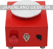 Mini pottenbakkersschijf - Draaischijf - Pottenbakken - Voor keramiek en klei - Elektrisch - Rood