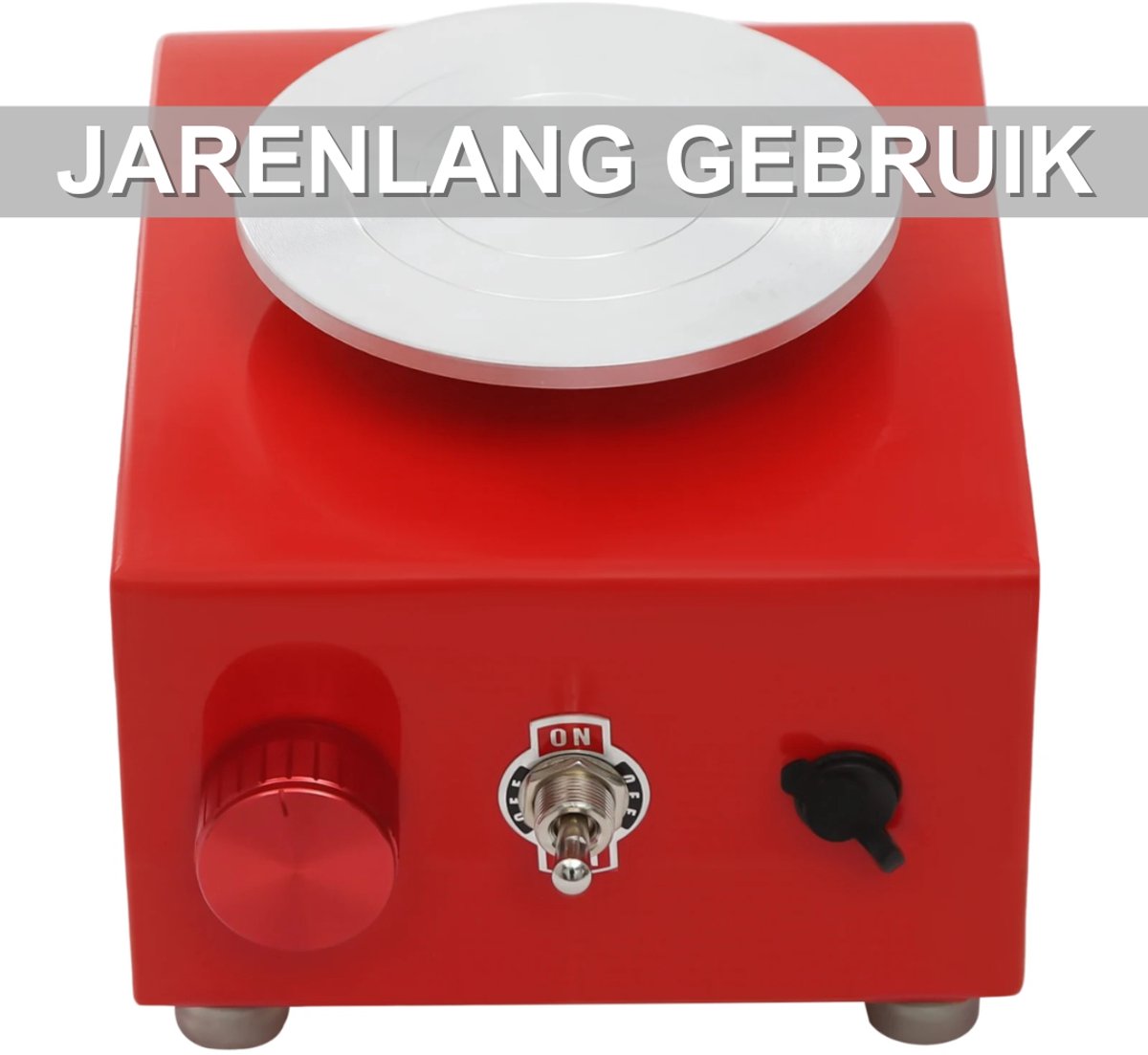 Mini pottenbakkersschijf - Draaischijf - Pottenbakken - Voor keramiek en klei - Elektrisch - Rood