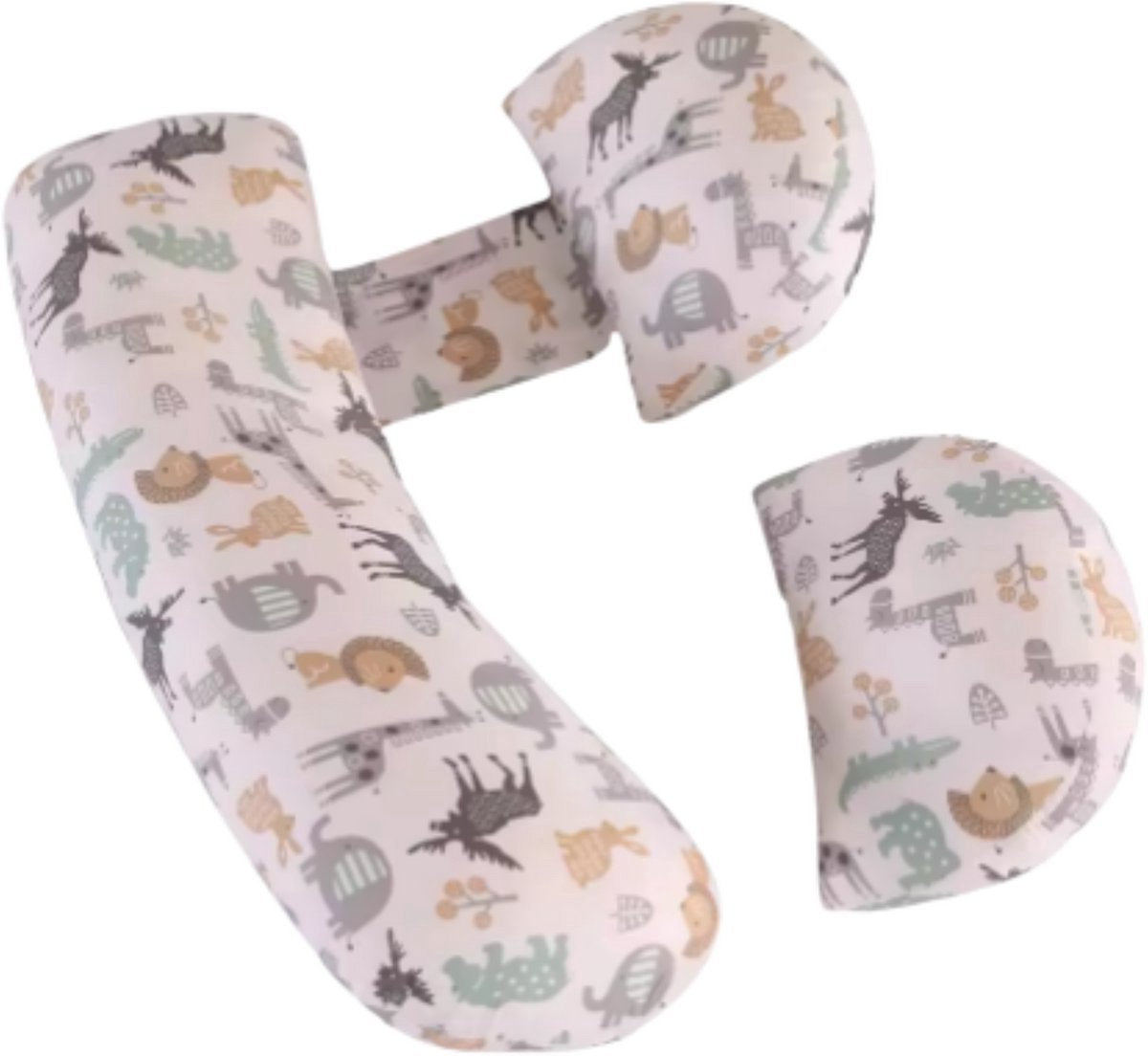 Ergonomisch zwangerschapskussen Vortex - Voor zijslapen - Body pillow - Zijslaapkussen - Voedingskussen - Verstelbaar - Dieren print