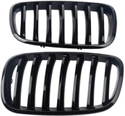 Voorbumper grille Iron - Voor BMW X5/X6 E70/E71 (2007-2013)- Glanzend Zwart - Auto accessoires