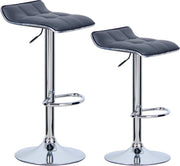 Barkrukken Nora - Set van 2 - Keuken - Grijs - Barstoelen kunstleer- Verstelbaar in hoogte - Zithoogte 62-84cm