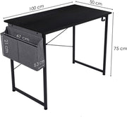 Bureau Nero - Met opbergvak - Voor Computer, PC en Laptop - Volwassenen - Thuiskantoor - 100cm