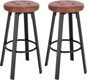 Barkruk - Bruin - Met rugleuning - Ergonomisch - Zithoogte 60-82cm - Set van 2