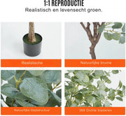 Kunstplant Eucalyptus - Kunstplanten voor binnen en buiten - Palmboom - In pot - Kunstbloemen - Geurloos 80x80x181 cm