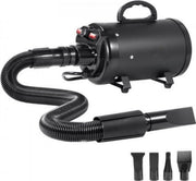 Luxe Hondendroger - 2000W Blower - Hondenfohn - 70 m/s Windsnelheid - Haardroger blazer - Waterblazer - 4 Mondstukken en Elastische Slang