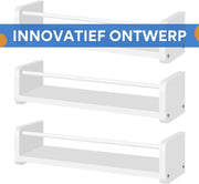 Set van 3 Wandplanken - Boekenrek - Wandrek - Voor Woonkamer, Slaapkamer of Kantoor - DIY Ambachten & Foto Opslag - Hangende Planken voor Home Decor
