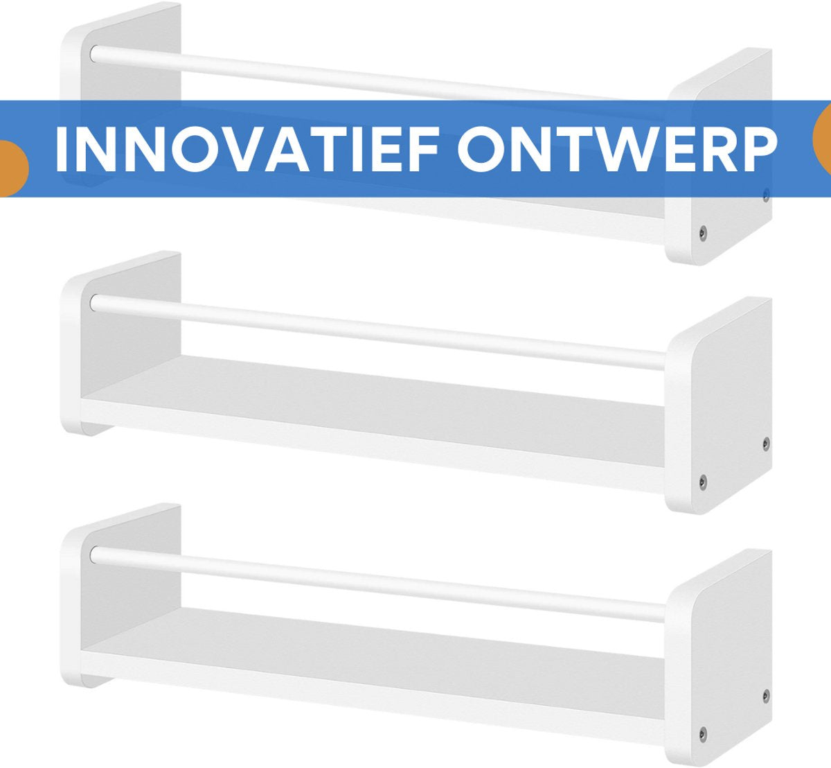 Set van 3 Wandplanken - Boekenrek - Wandrek - Voor Woonkamer, Slaapkamer of Kantoor - DIY Ambachten & Foto Opslag - Hangende Planken voor Home Decor