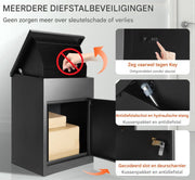 Anti-Diefstal Mailbox - Pakketbrievenbus - Muur Gemonteerd - Waterdicht - Zwart