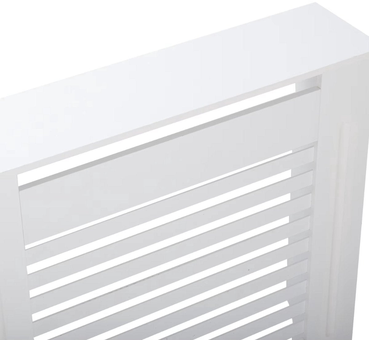 Radiatorombouw - 78x92 cm - Ombouw rooster - Horizontale panelen - MDF - Stijlvol - Wit