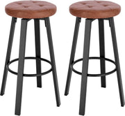 Barkruk Nori - Bruin - Met rugleuning - Barstoelen ergonomisch - Zithoogte 60-82cm - Set van 2 - Keuken en bar