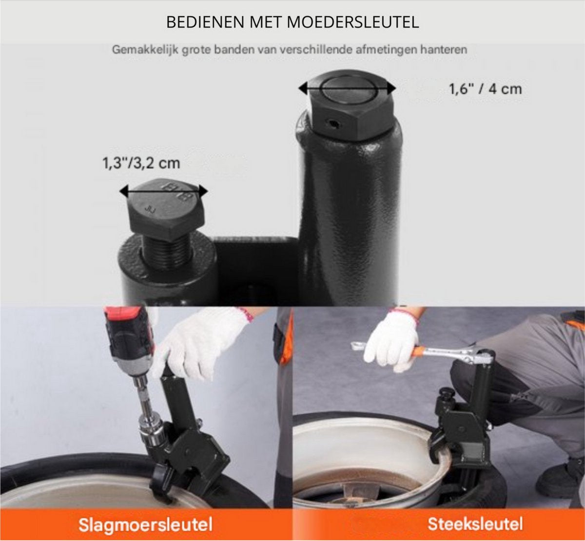 Bandenwisselaar - Bandenwissel tool - bandendemonteermachine - 250x150x120 mm - banden demonteerapparaat - Verstelbaar 96,5-106,7 mm