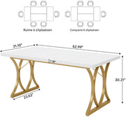 Bureau - Computerbureau - Lange bureau - Vergadertafel - Voor thuis of kantoor - Wit - 160cm