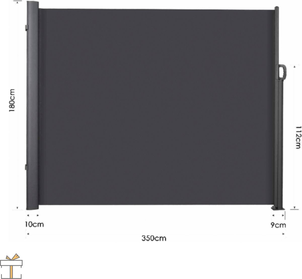 Zichtbreeknet - Grijs - Winddoek - Privacy scherm - PVC - 350x180cm