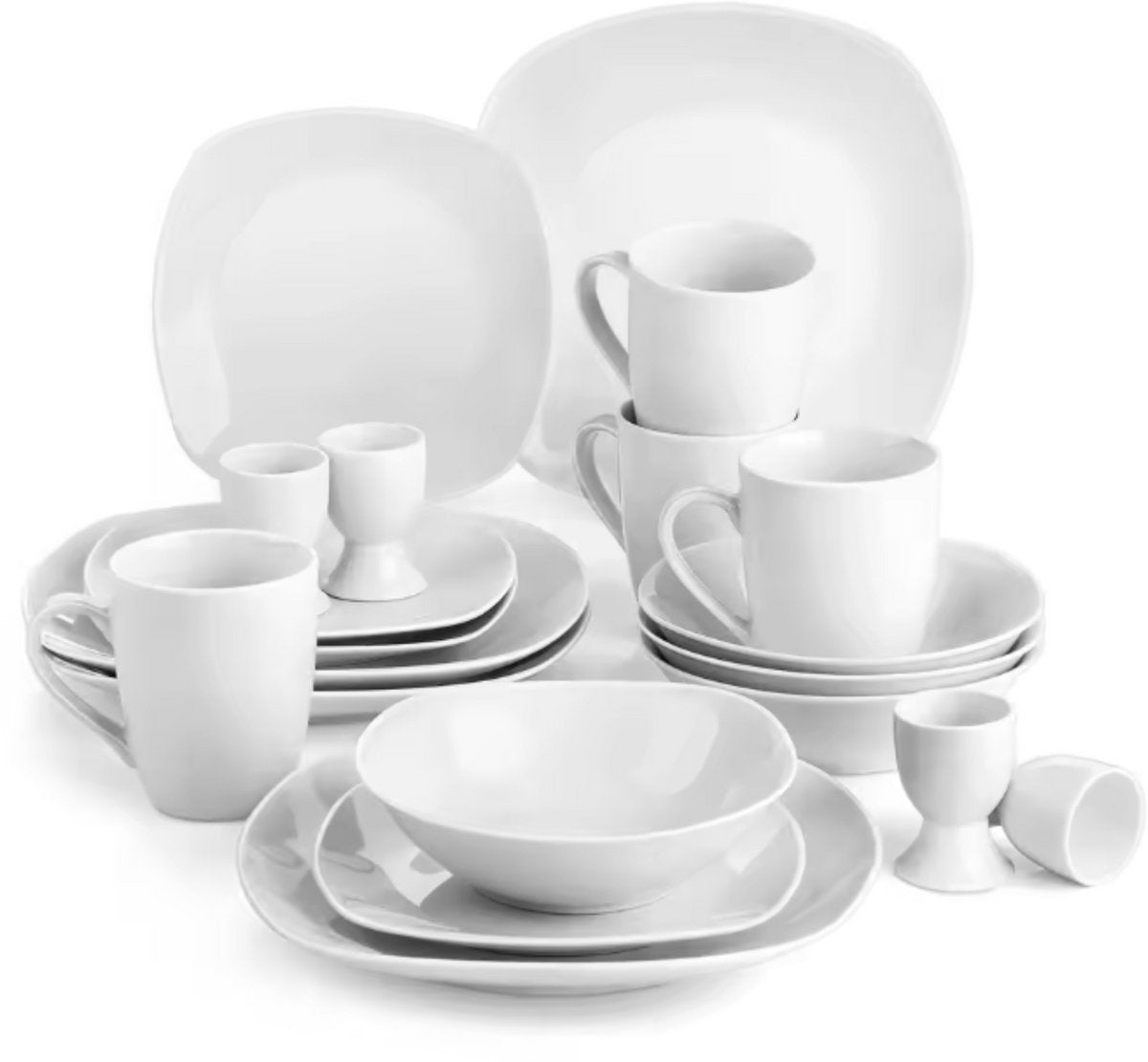 Exquisite Dinerborden - Dinerborden - 20 delig- 4 persoons - Wit Keramisch - Breakfast Plates