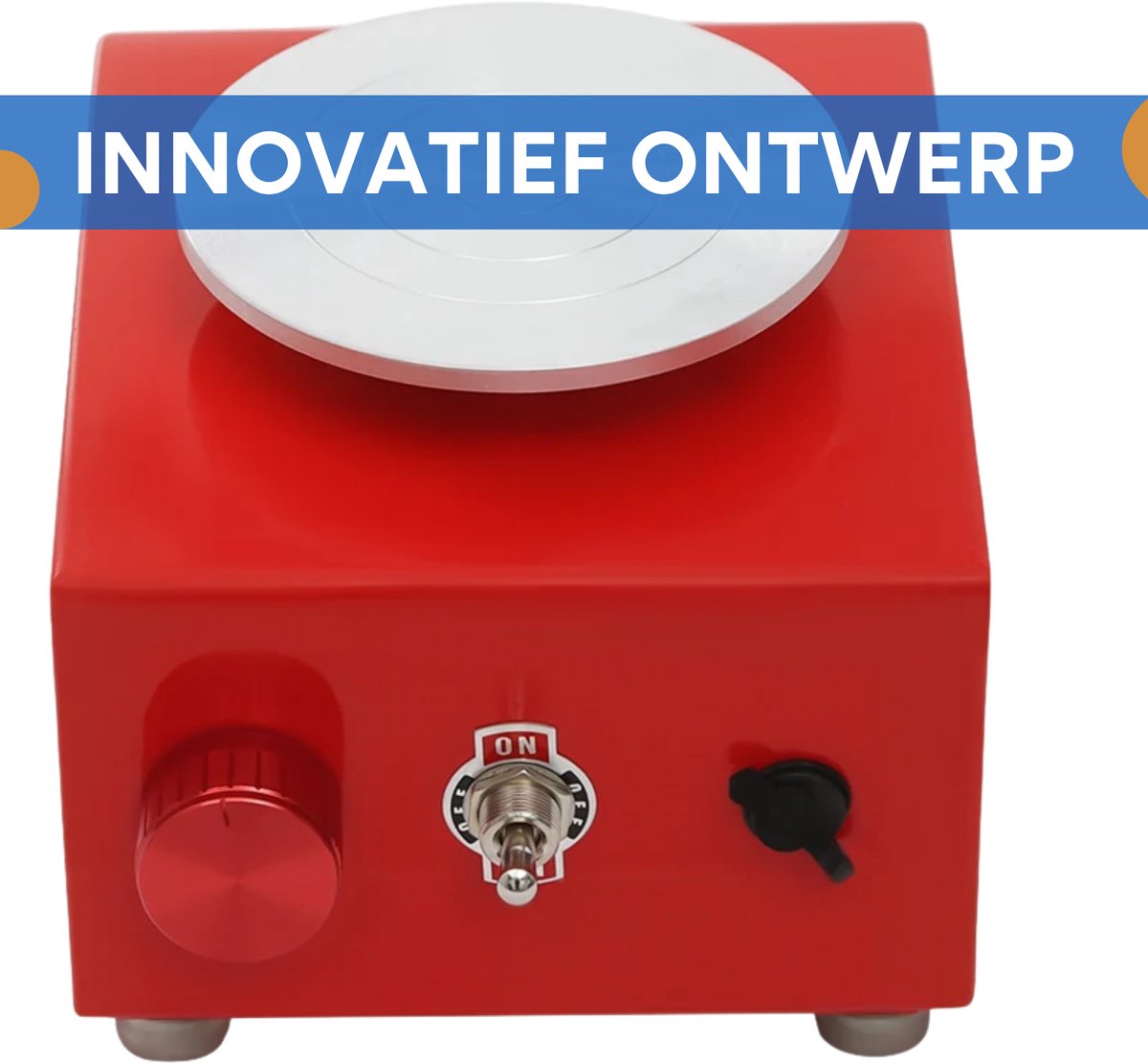Mini Pottenbakkersschijf - Draaischijf - Pottenbakken - Voor Onderwijs, DIY & Winkels -Rood