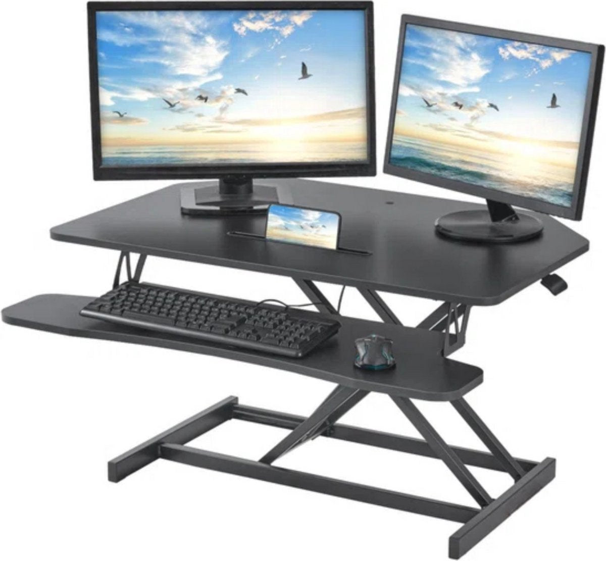 Sta bureau Deluxe - Dubbellaags Computerbureau - Voor Thuis en op Kantoor
